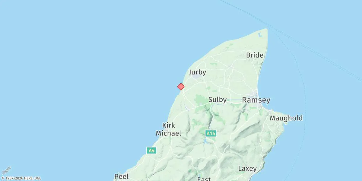 Map preview for Ballaugh Beach