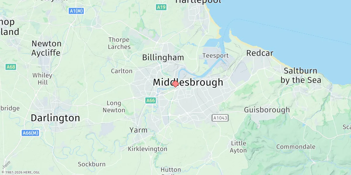 Map preview for Tees (Newport) Bridge