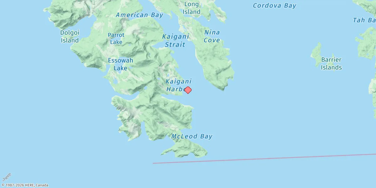 Map preview for Kaigani Harbor, Kaigani Strait, Alaska