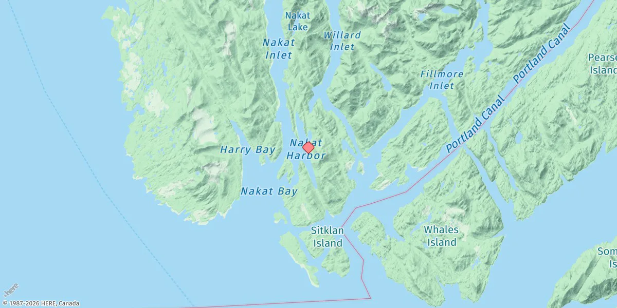 Map preview for Nakat Harbor, Alaska