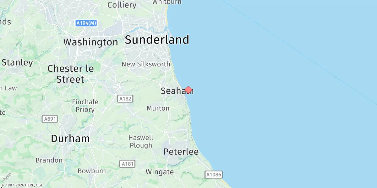 Map preview for Seaham