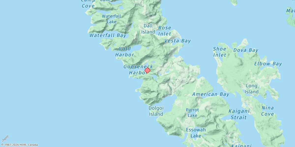 Map preview for Gooseneck Harbor, Dall Island, Alaska