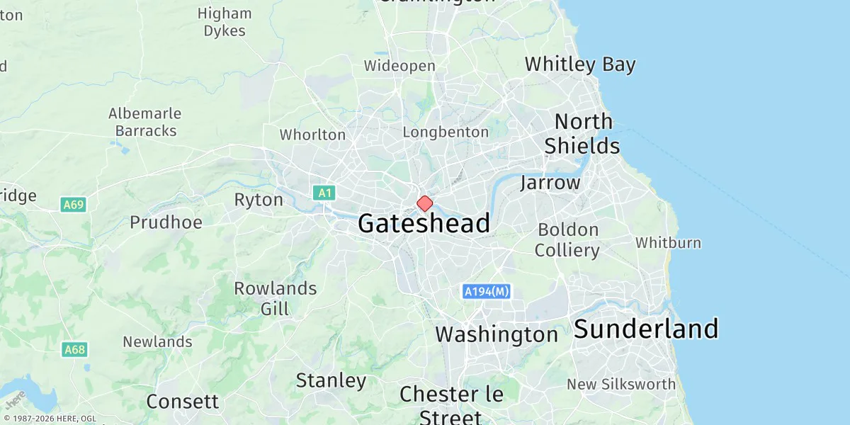 Map preview for Newcastle-upon-tyne