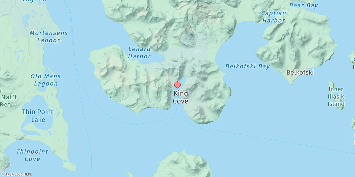 Map preview for King Cove, Deer Passage, Pacific Ocean, Alaska (Sub)
