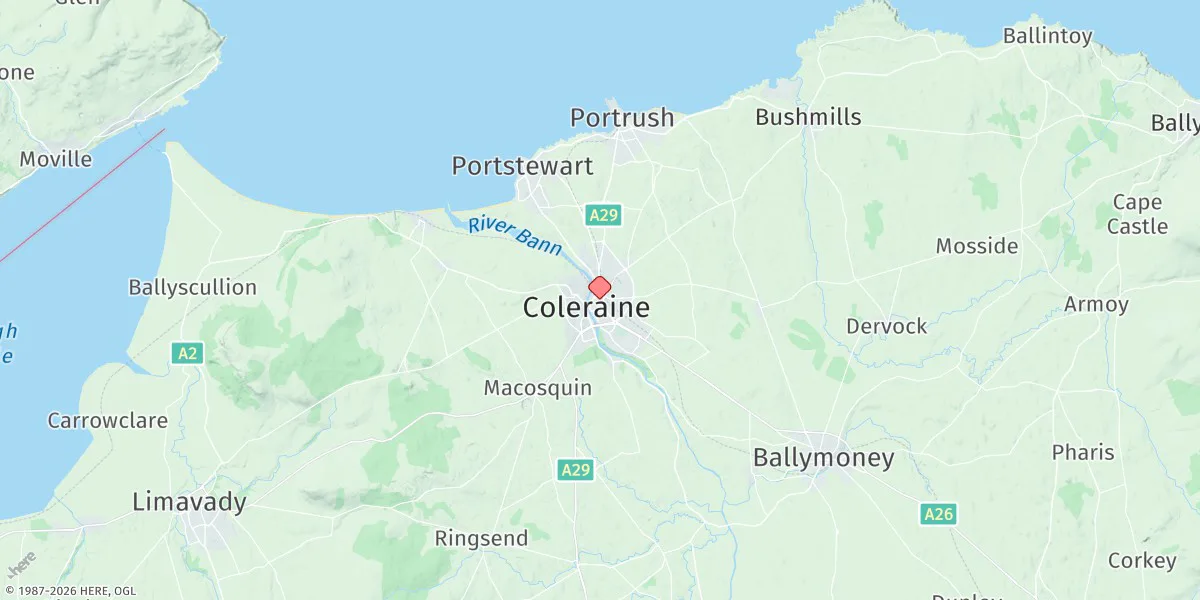 Map preview for Coleraine