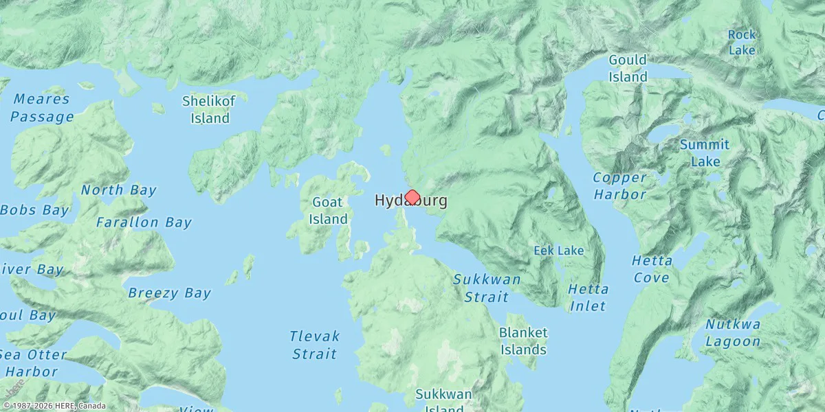 Map preview for Hydaburg, Sukkwan Strait