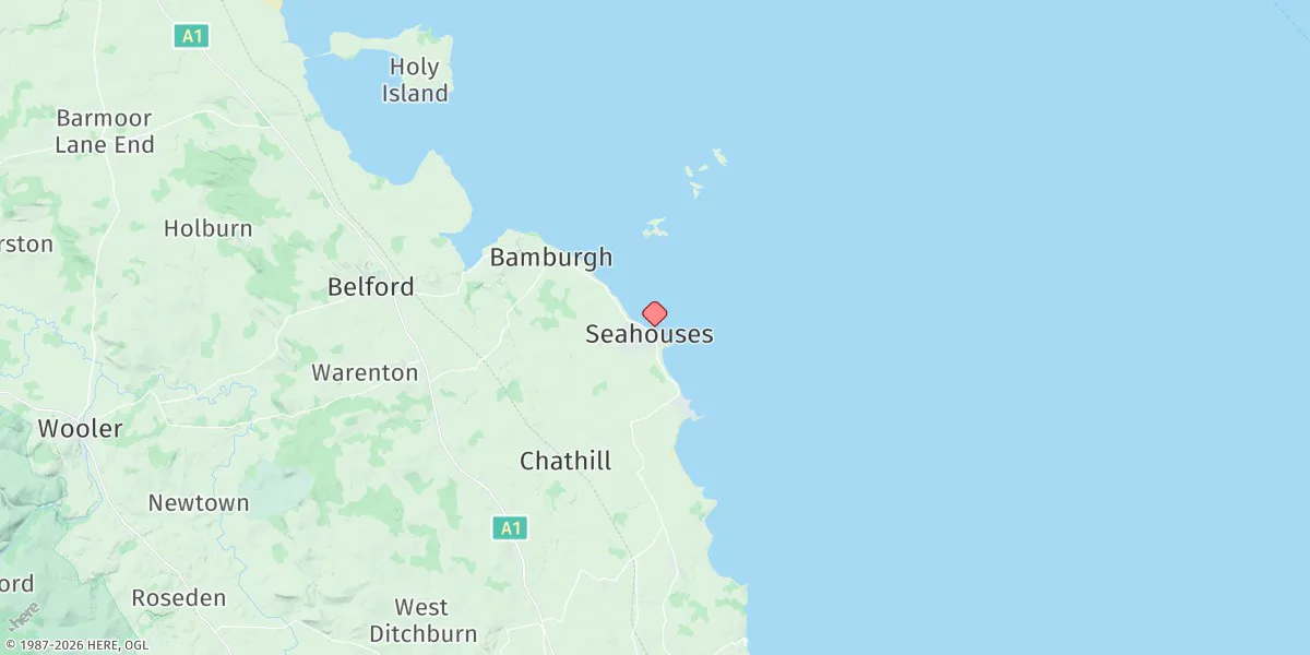 Map preview for North Sunderland (Northumberland)