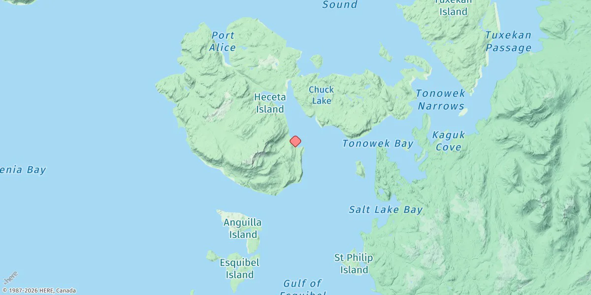 Map preview for Warm Chuck Inlet, Tonowek Bay, Gulf Of Esquibel, Alaska