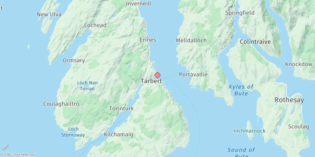Map preview for East Loch Tarbert
