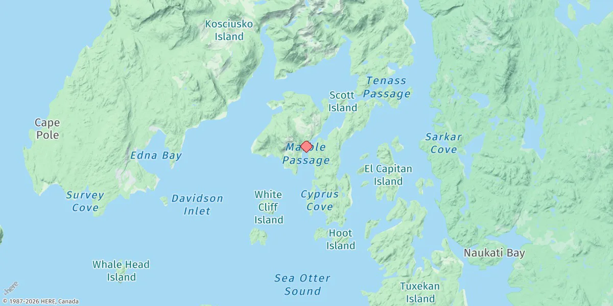 Map preview for Marble Passage, Davidson Inlet, Alaska