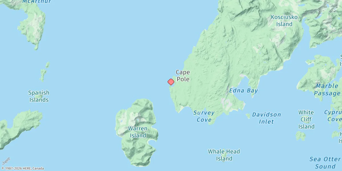 Map preview for Pole Anchorage, Kosciusko Island
