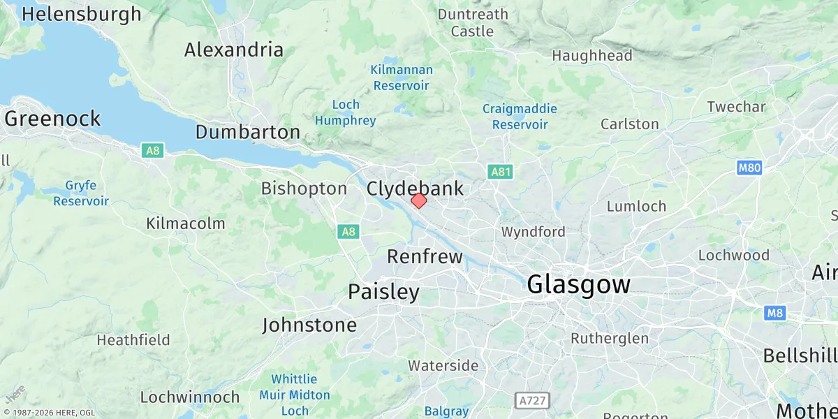 Map preview for Clydebank (Rothesay Dock)