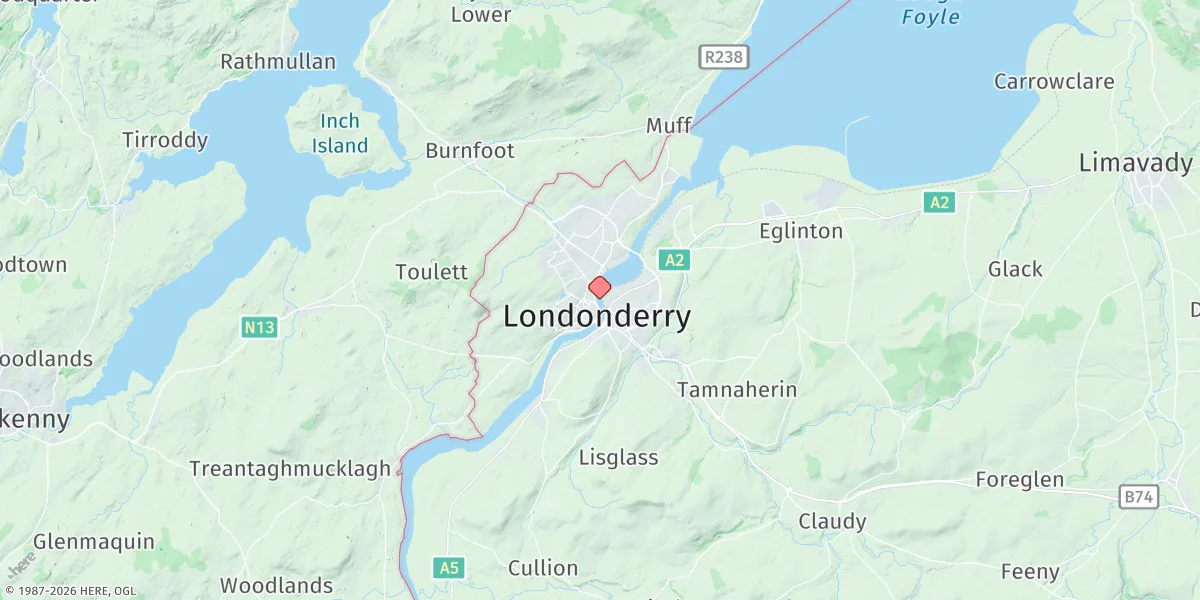 Map preview for Derry/Londonderry