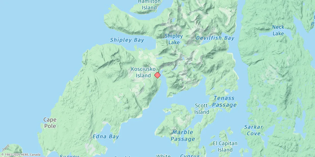 Map preview for Holbrook, Kosciusko Island, Davidson Inlet, Alaska