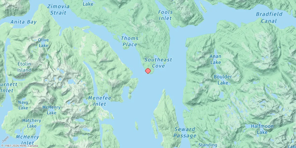 Map preview for Thoms Point, Zimovia Strait