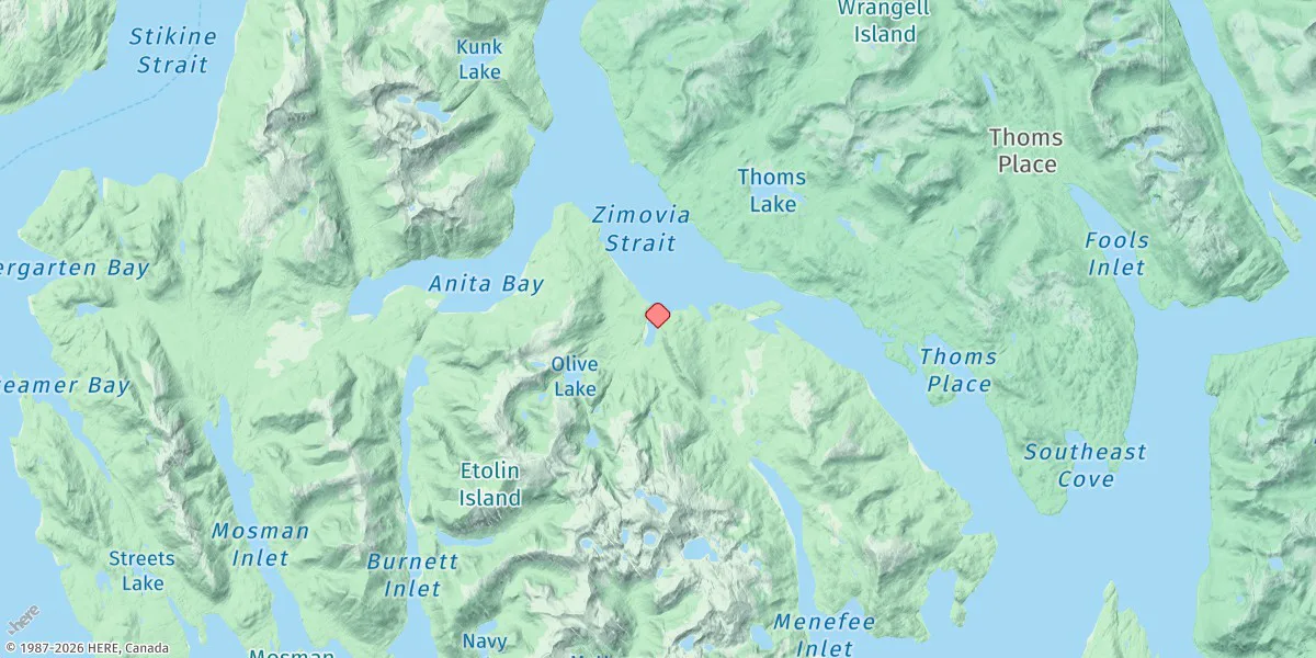 Map preview for Olive Cove, Zimovia Strait, Alaska