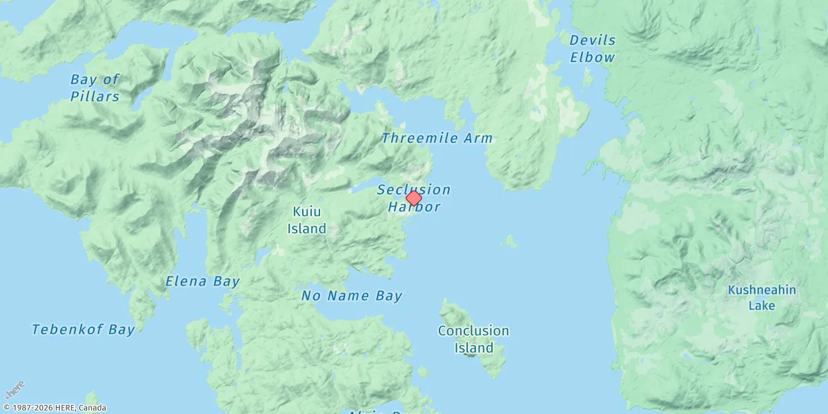 Map preview for Seclusion Harbor, Kuiu Island, Keku Strait, Alaska