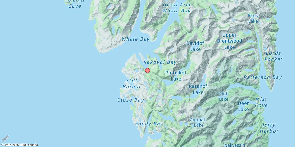Map preview for Port Banks, Whale Bay, Baranof Island, Alaska