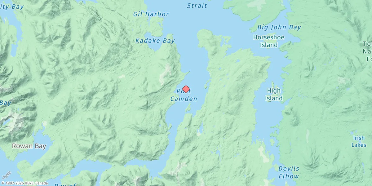 Map preview for Port Camden, Kuiu Island, Keku Strait, Alaska