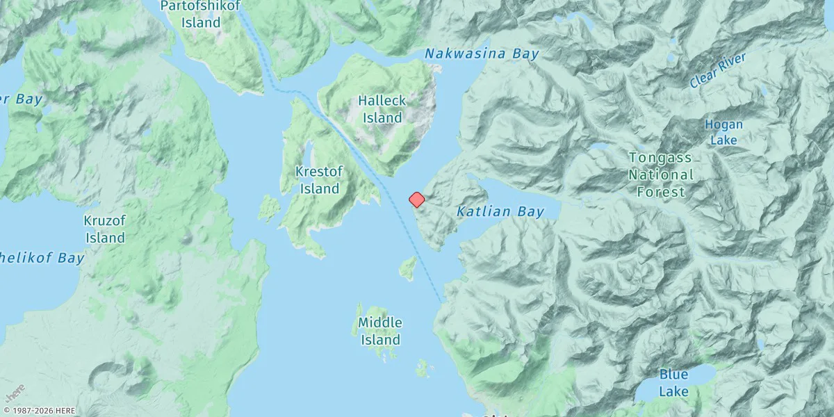 Map preview for Dog Point, Lisianski Peninsula, Sitka Sound, Alaska