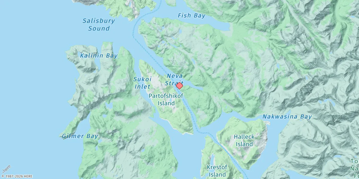 Map preview for Zeal Point, Neva Strait, Alaska