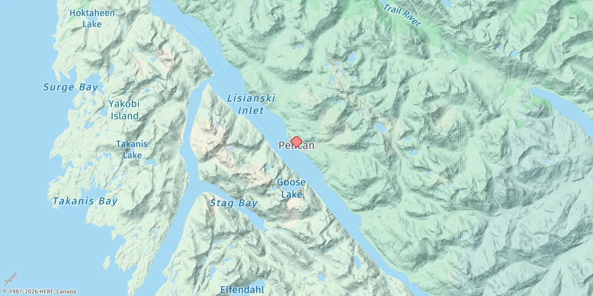 Map preview for Pelican Harbor, Lisianski Inlet, Ak