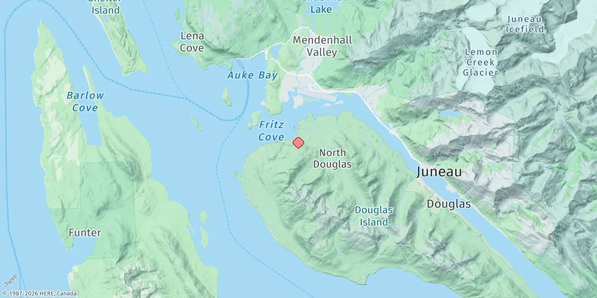 Map preview for Fritz Cove, Douglas Island