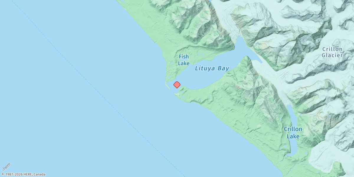 Map preview for Lituya Bay, 2 Miles Inside Entrance