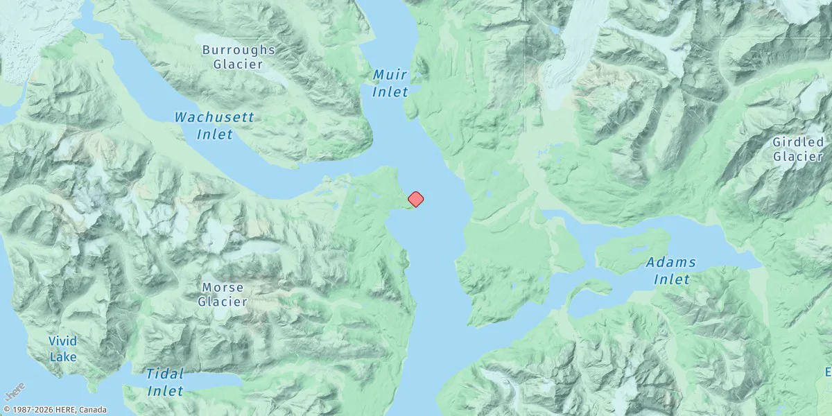 Map preview for Muir Inlet