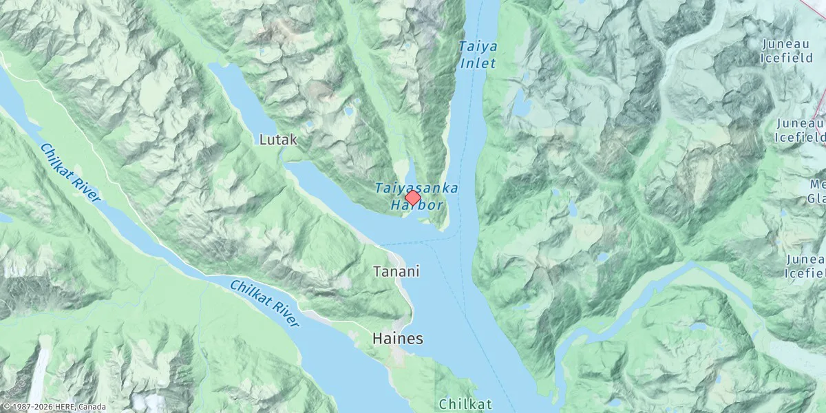 Map preview for Taiyasanka Harbor, Taiya Inlet