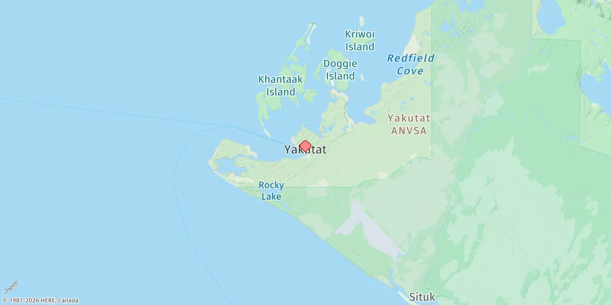Map preview for Yakutat, Yakutat Bay