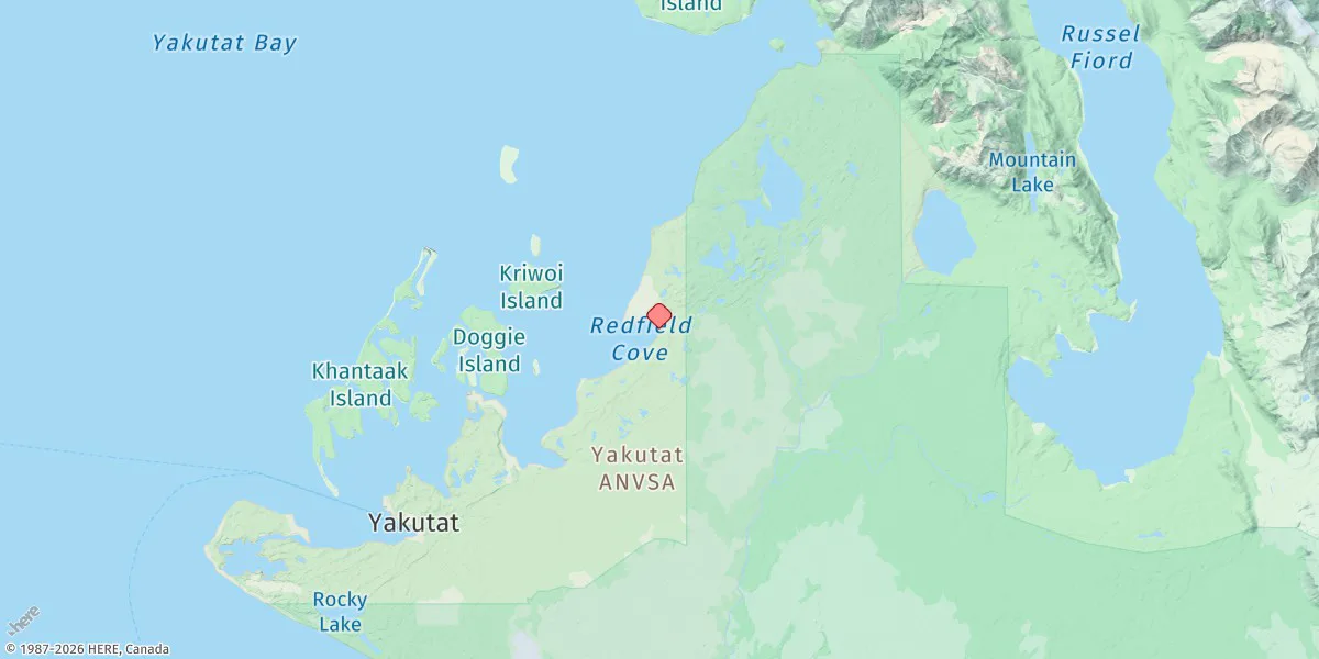 Map preview for Redfield Cove, Yakutat Bay