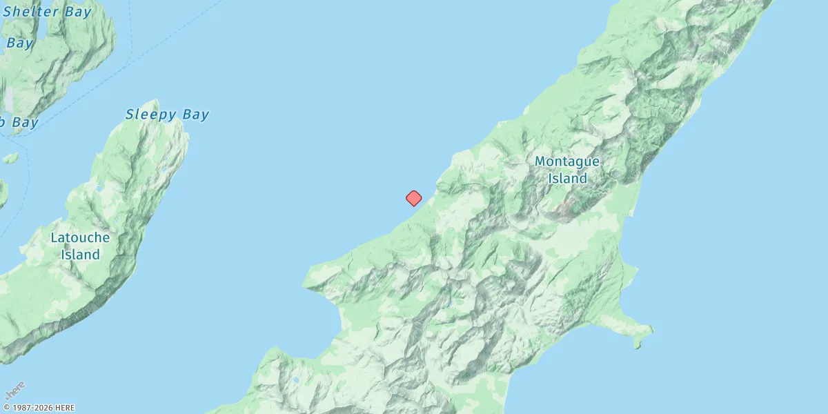 Map preview for 5 Miles Ne Of Point Brazil, Montague Island