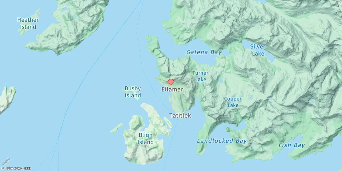 Map preview for Ellamar, Tatitlek Narrows, Valdez Arm, Alaska