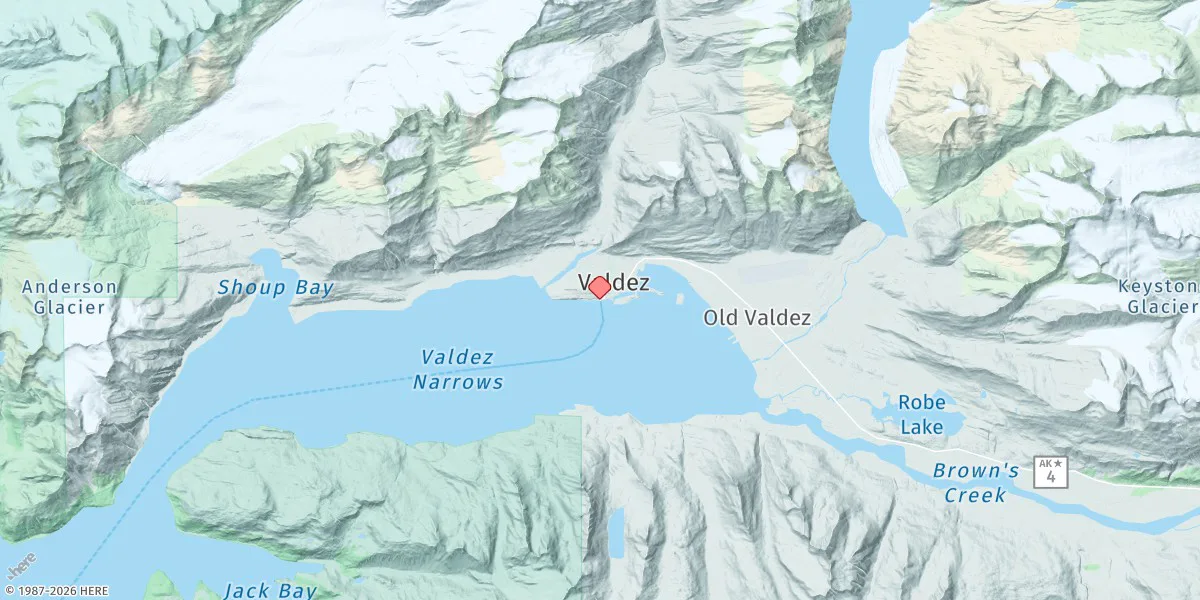 Map preview for Valdez, Port Valdez
