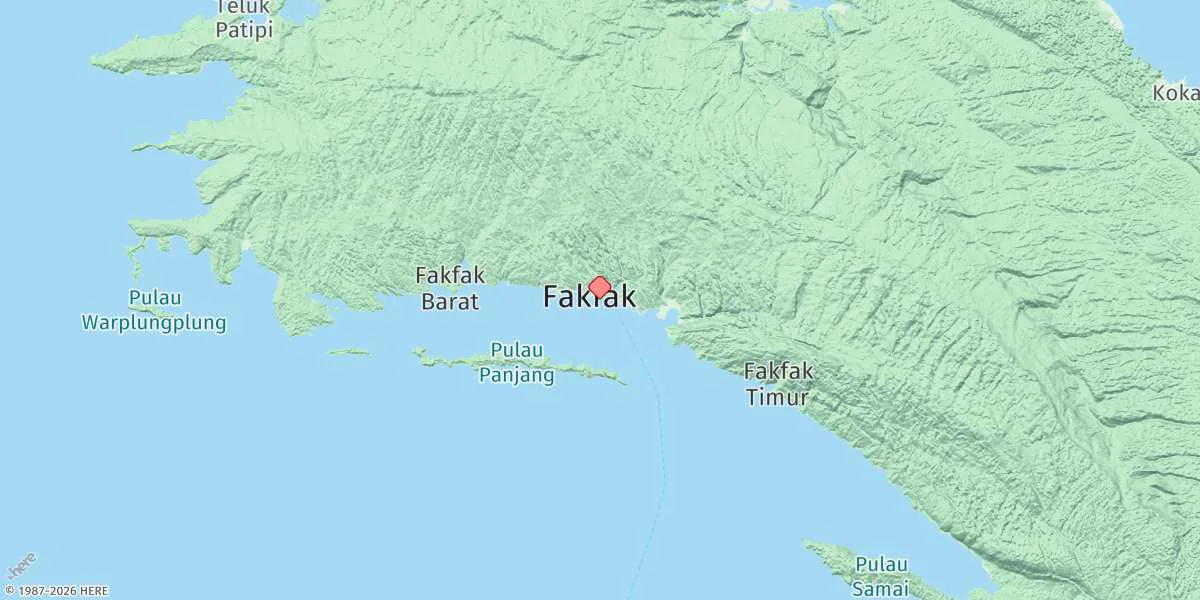 Map preview for Fakfak