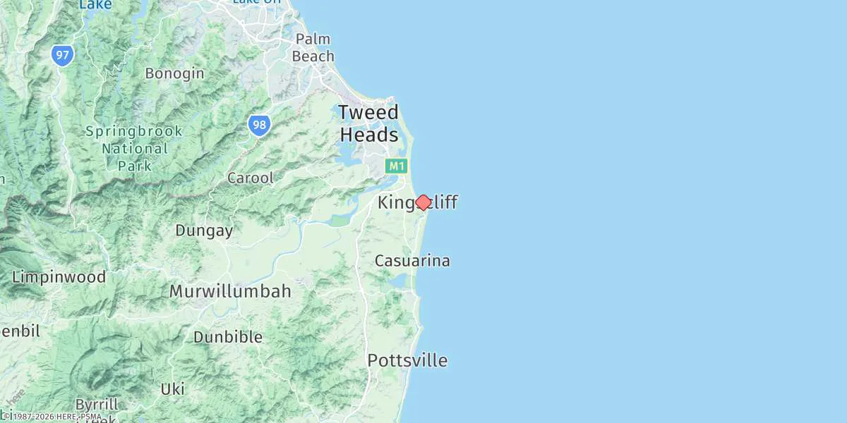 Map preview for Kingscliff