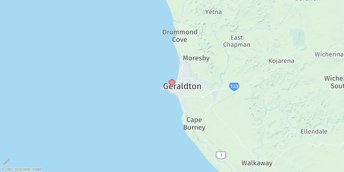 Map preview for Geraldton