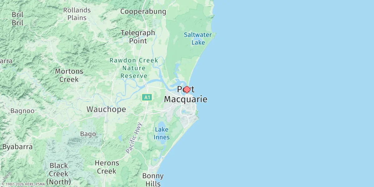Map preview for Port Macquarie