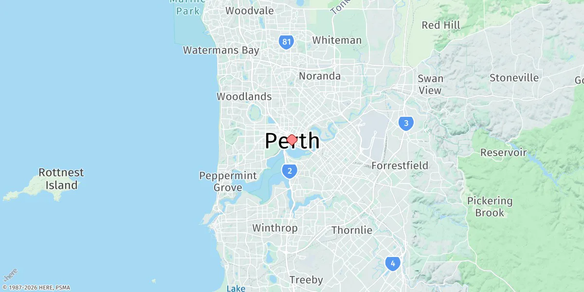 Map preview for Perth (Barrack Street Jetty)
