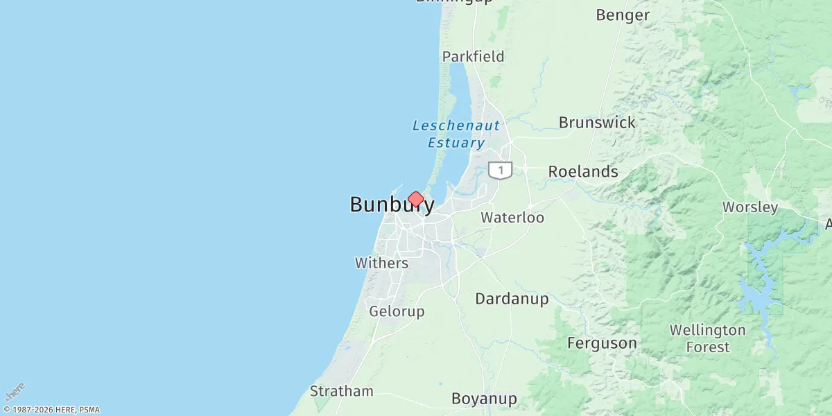 Map preview for Bunbury