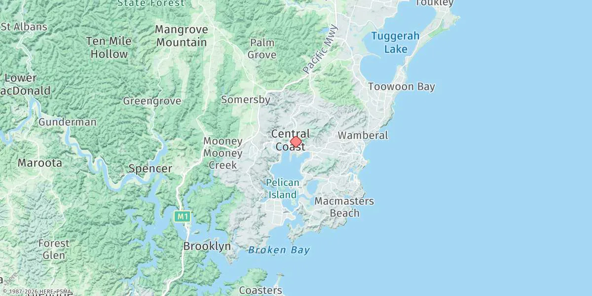 Map preview for Gosford