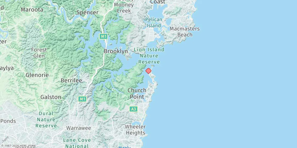 Map preview for Sand Point (Pittwater)