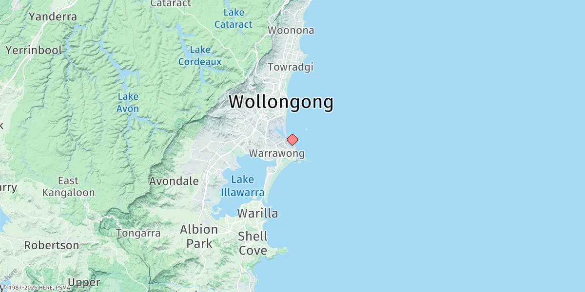 Map preview for Port Kembla