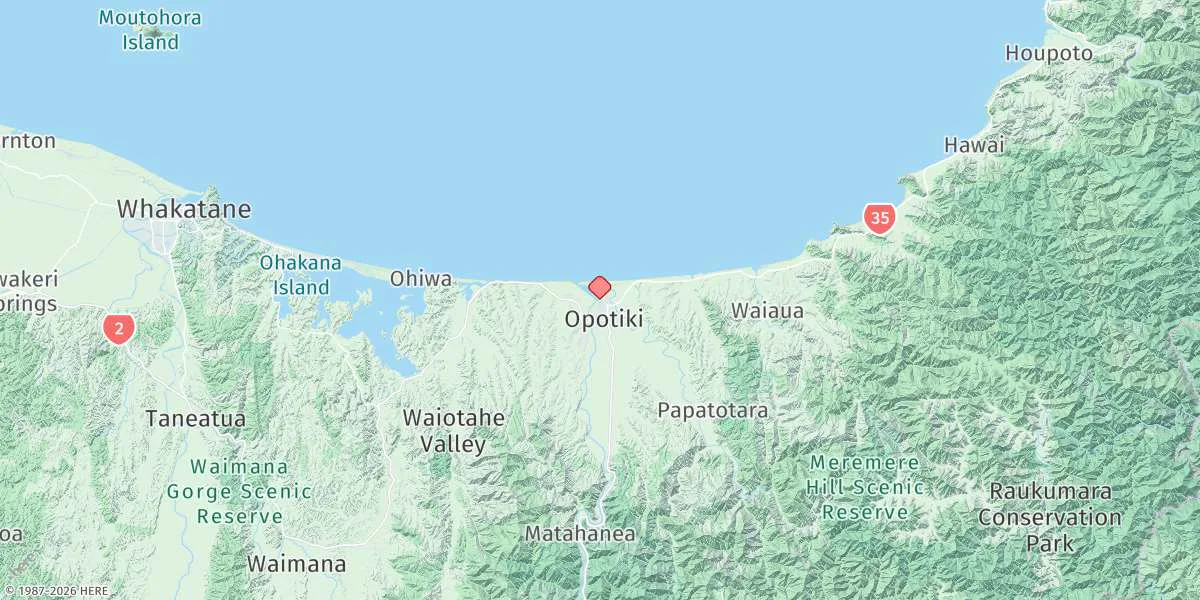 Map preview for Opotiki Wharf