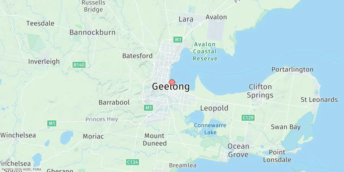 Map preview for Geelong