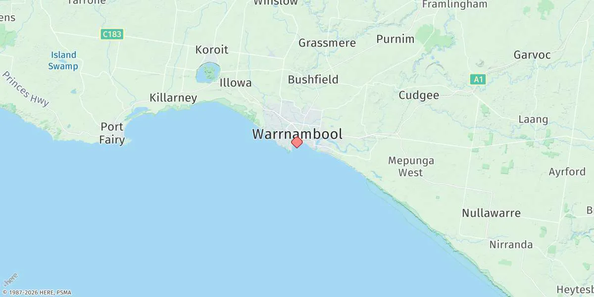 Map preview for Warrnambool