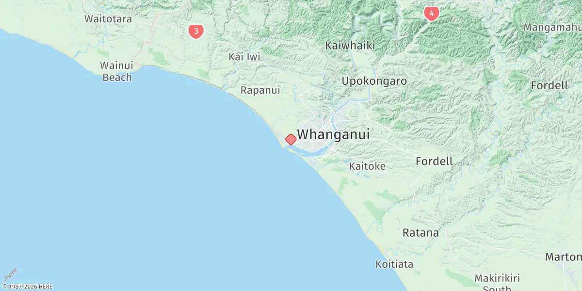 Map preview for Whanganui River Entrance