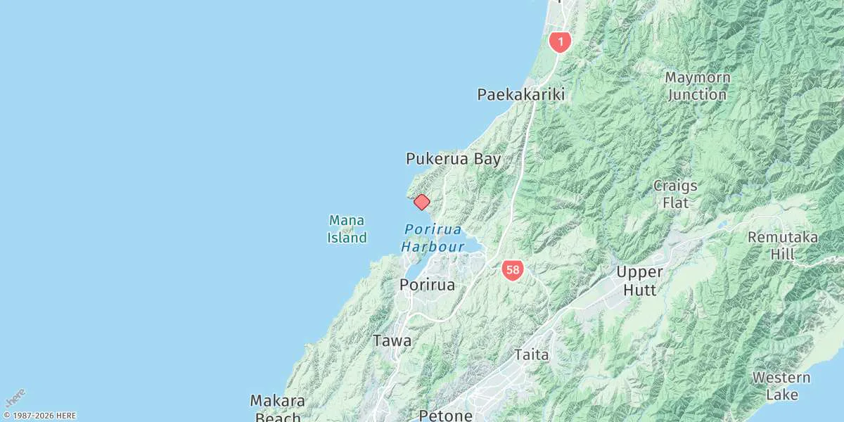 Map preview for Karehana Bay - Plimmerton Boating Club