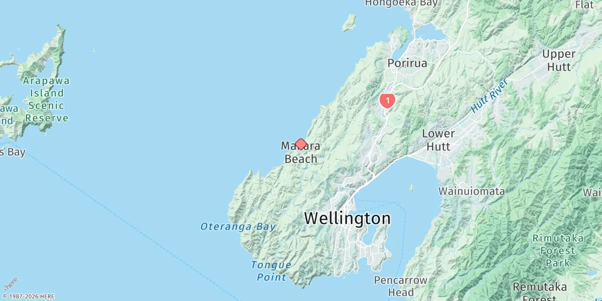 Map preview for Makara Beach